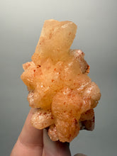 Load image into Gallery viewer, Red Heulandite on Cream Stilbite Zeolite Cluster – India (Collector Mineral Specimen)
