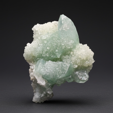 Load image into Gallery viewer, Luminous Mint Apophyllite with Glittering Druzy Sugar Quartz – India
