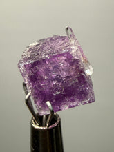 Load image into Gallery viewer, Rhodochrosite + Quartz on Purple Isometric Fluorite (Thumbnail Specimen) | Wutong Mine, China
