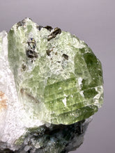 Load image into Gallery viewer, Electric Green Diopside on Quartz – Collector Mineral Specimen (Gilgit-Baltistan) Pakistan
