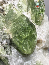 Load image into Gallery viewer, Electric Green Diopside on Quartz – Collector Mineral Specimen (Gilgit-Baltistan) Pakistan
