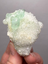 Load image into Gallery viewer, Luminous Mint Apophyllite with Glittering Druzy Sugar Quartz – India
