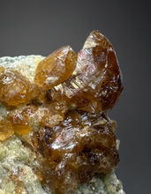 Load image into Gallery viewer, Hessonite Garnet Cluster on Matrix – Natural Collector Specimen from Pakistan | High-Grade Orange-Red Garnet Crystals
