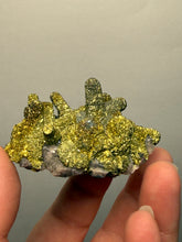 Load image into Gallery viewer, Chalcopyrite Botryoidal Stalactites on Calcite – Cabinet Specimen | Tongshankou Mine, Edong, Daye, Huangshi Prefecture, Hubei Province, China
