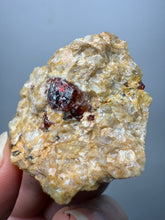 Load image into Gallery viewer, Naturally Faceted Zircon Crystal on Pegmatite–Quartz  and Biotite Matrix • Pakistan Mineral Specimen
