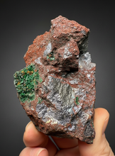 Load image into Gallery viewer, Brochantite Collector Mineral Specimen – Vivid Green Copper Crystals from Morocco
