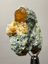 Load image into Gallery viewer, Hessonite Garnet Cluster on Matrix – Natural Collector Specimen from Pakistan | High-Grade Orange-Red Garnet Crystals
