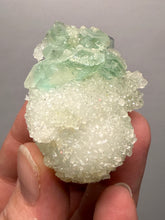 Load image into Gallery viewer, Luminous Mint Apophyllite with Glittering Druzy Sugar Quartz – India
