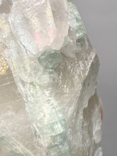 Load image into Gallery viewer, Blue Indicolite Tourmaline w Lepidolite on Quartz Matrix – Pegmatite Mineral Specimen from Pakistan
