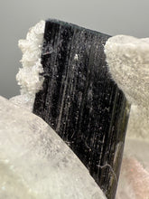 Load image into Gallery viewer, Blue Cap Dark Green Stak Nala Tourmaline on Cleavelandite Matrix – Haramosh Mountains, Pakistan
