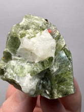 Load image into Gallery viewer, Electric Green Diopside on Quartz – Collector Mineral Specimen (Gilgit-Baltistan) Pakistan

