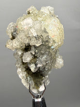 Load image into Gallery viewer, Druzy Apophyllite over Golden Calcite &amp; Black Chalcedony Stalactites | Deccan Traps, Maharashtra, India
