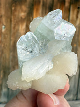 Load image into Gallery viewer, Light Mint Green Radial Apophyllite + White Stilbite • Maharashtra, India
