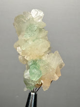 Load image into Gallery viewer, High-Grade Gemmy Green Apophyllite on White Stilbite  | Deccan Traps, Maharashtra, India
