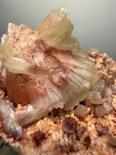 Load image into Gallery viewer, Rare Red Druzy Apophyllite with Red Stilbite Cluster | India | Collector Mineral Specimen
