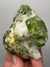Load image into Gallery viewer, Electric Green Diopside on Quartz – Collector Mineral Specimen (Gilgit-Baltistan) Pakistan
