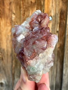 Red & Green Apophyllite + Peach Scolecite • RARE, High Grade • Maharashtra, India