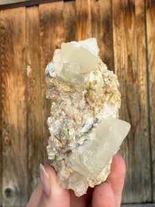 Yellow Diamond Calcite + Pearl Heulandite • Maharashtra, India