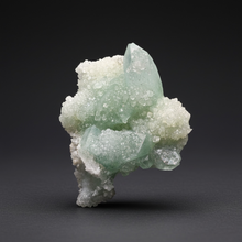 Load image into Gallery viewer, Luminous Mint Apophyllite with Glittering Druzy Sugar Quartz – India
