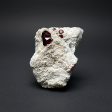 Load image into Gallery viewer, High-Grade Naturally Faceted Red Spessartine Garnet on Matrix — Skardu, Pakistan
