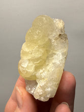 Load image into Gallery viewer, Rare Botryoidal Yellow Fluorite on Quartz Matrix  Collector Mineral Specimen – Maharashtra, India
