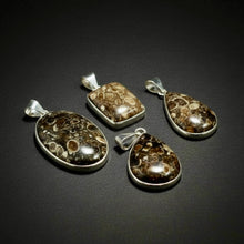 Load image into Gallery viewer, PENDANT | Turritella Fossil | 925 Silver Plated
