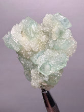 Load image into Gallery viewer, Luminous Mint Apophyllite with Glittering Druzy Sugar Quartz – India
