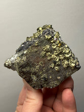 Load image into Gallery viewer, 3” New Find: Huanzala Mine Peru Sphalerite + Chalcopyrite + Apatite + Calcite + Quartz | Collector Display Specimen
