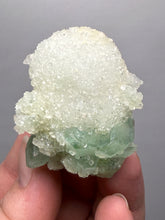 Load image into Gallery viewer, Luminous Mint Apophyllite with Glittering Druzy Sugar Quartz – India
