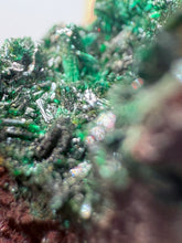 Load image into Gallery viewer, Brochantite Collector Mineral Specimen – Vivid Green Copper Crystals from Morocco
