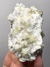 Load image into Gallery viewer, 3.1” New Find: Huanzala Mine Peru Sphalerite + Chalcopyrite + Apatite + Calcite + Quartz | Collector Display Specimen
