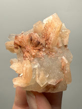 Load image into Gallery viewer, Red Heulandite on 
Pink Stilbite with Druzy Frosted Optical Calcite — India Zeolite Specimen
