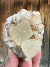 Load image into Gallery viewer, Scalenohedral Calcite + Pearl Heulandite • Maharashtra, India
