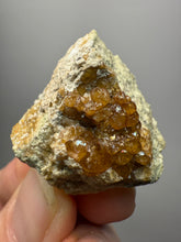 Load image into Gallery viewer, Hessonite Garnet Cluster on Matrix – Natural Collector Specimen from Pakistan | High-Grade Orange-Red Garnet Crystals
