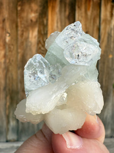 Light Mint Green Radial Apophyllite + White Stilbite • Maharashtra, India