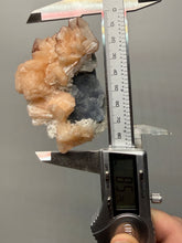 Load image into Gallery viewer, Red Heulandite on Pink Stilbite on Druzy Black Chalcedony – Zeolite Mineral Specimen (India)
