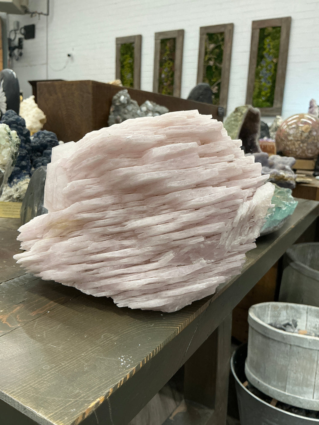 Pink bladed calcite - China