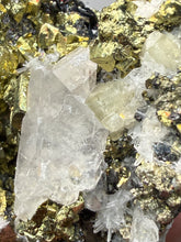 Load image into Gallery viewer, 3.8” New Find: Huanzala Mine Peru Sphalerite + Chalcopyrite + Apatite + Calcite + Quartz | Collector Display Specimen
