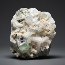 Load image into Gallery viewer, High-Grade Gemmy Green Apophyllite on White Stilbite &amp; Apophyllite | Deccan Traps, Maharashtra, India
