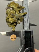 Load image into Gallery viewer, Chalcopyrite Botryoidal Stalactites on Calcite – Cabinet Specimen | Tongshankou Mine, Edong, Daye, Huangshi Prefecture, Hubei Province, China
