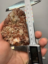 Load image into Gallery viewer, Shiny Peach Stilbite on Druzy Red Heulandite – High-Grade Collector Mineral Specimen from India
