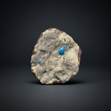 Load image into Gallery viewer, Rare Electric Blue Pentagonite on Druzy Matrix – Collector Mineral Specimen | India
