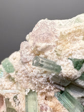 Load image into Gallery viewer, Pink Morganite, Blue Green Indicolite &amp; Purple Lepidolite Mineral Specimen from Pakistan – Collector Grade Pegmatite Piece

