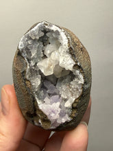 Load image into Gallery viewer, Druzy Lavender “Cactus” Amethyst + Diamond Calcite + Druzy Chalcedony Vug — Deccan Traps, Maharashtra, India
