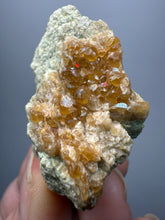 Load image into Gallery viewer, Hessonite Garnet Cluster on Matrix – Natural Collector Specimen from Pakistan | High-Grade Orange-Red Garnet Crystals
