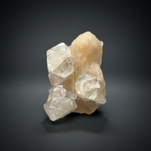 Load image into Gallery viewer, High-Grade Apophyllite on Pink Stilbite Zeolite | Indian Collector Mineral Specimen
