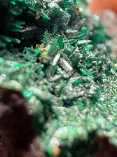 Load image into Gallery viewer, Brochantite Collector Mineral Specimen – Vivid Green Copper Crystals from Morocco

