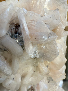 Clear Druzy Gem Apophyllite Stalactite + Pink Stilbite • Maharashtra, India