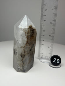 Dendrite Manganese Included Iron Oxide Quartz (Golden Healer) Obelisk Tower • RARE