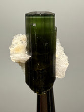 Load image into Gallery viewer, Dark Green Cap Stak Nala Tourmaline with Cleavelandite Flower – Haramosh Mountains, Pakistan | Thumbnail Specimen
